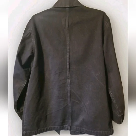 Ralph Lauren Denim Jeans Co Barn Chore Jacket Medium Denim Black Coat VTG Y2K - Picture 5 of 6